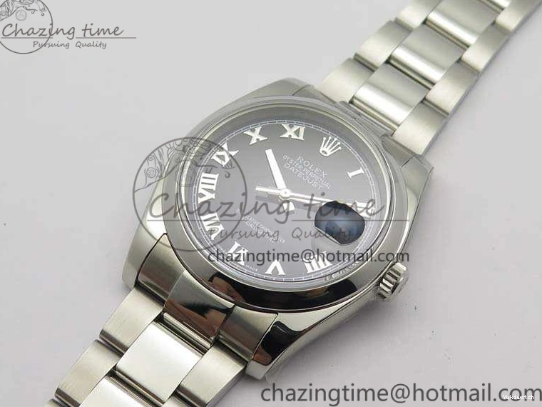 DateJust SS 36mm Best 904L SA3135 Bracelet 116200 Roman Dial SS On ARF Black Oyster 1:1 Edition 0322